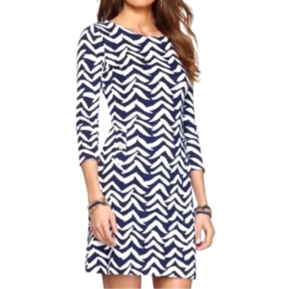 Women’s LILLY PULITZER Navy I Got Lucky Bird Charlene shift dress- Size Small - Picture 2 of 9